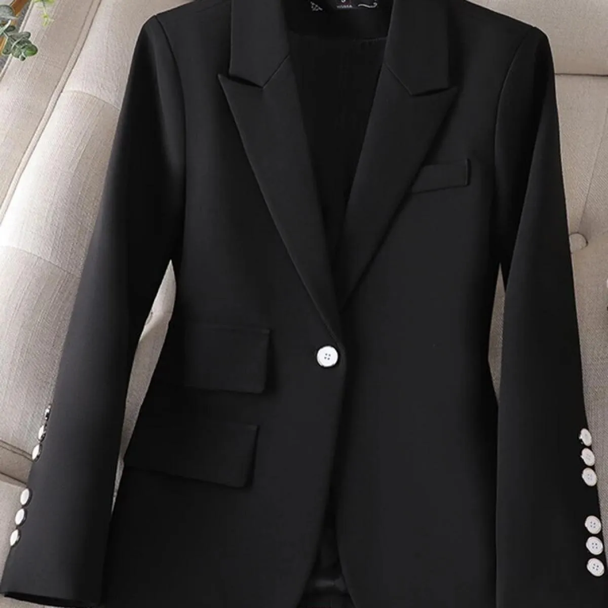 Xfpv Cappotto da donna casual con bottone singolo a maniche lunghe arancione temperamento sottile moda nuovo autunno inverno 202