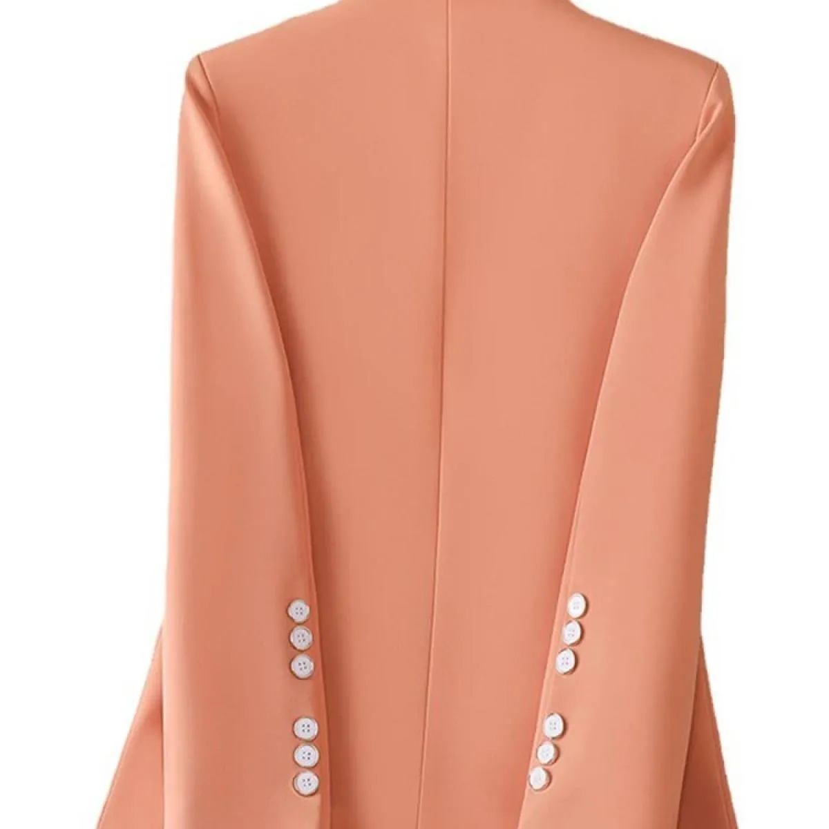 Xfpv Cappotto da donna casual con bottone singolo a maniche lunghe arancione temperamento sottile moda nuovo autunno inverno 202